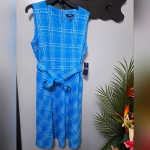 Chaps Blue/ White Dress NWT Size 14